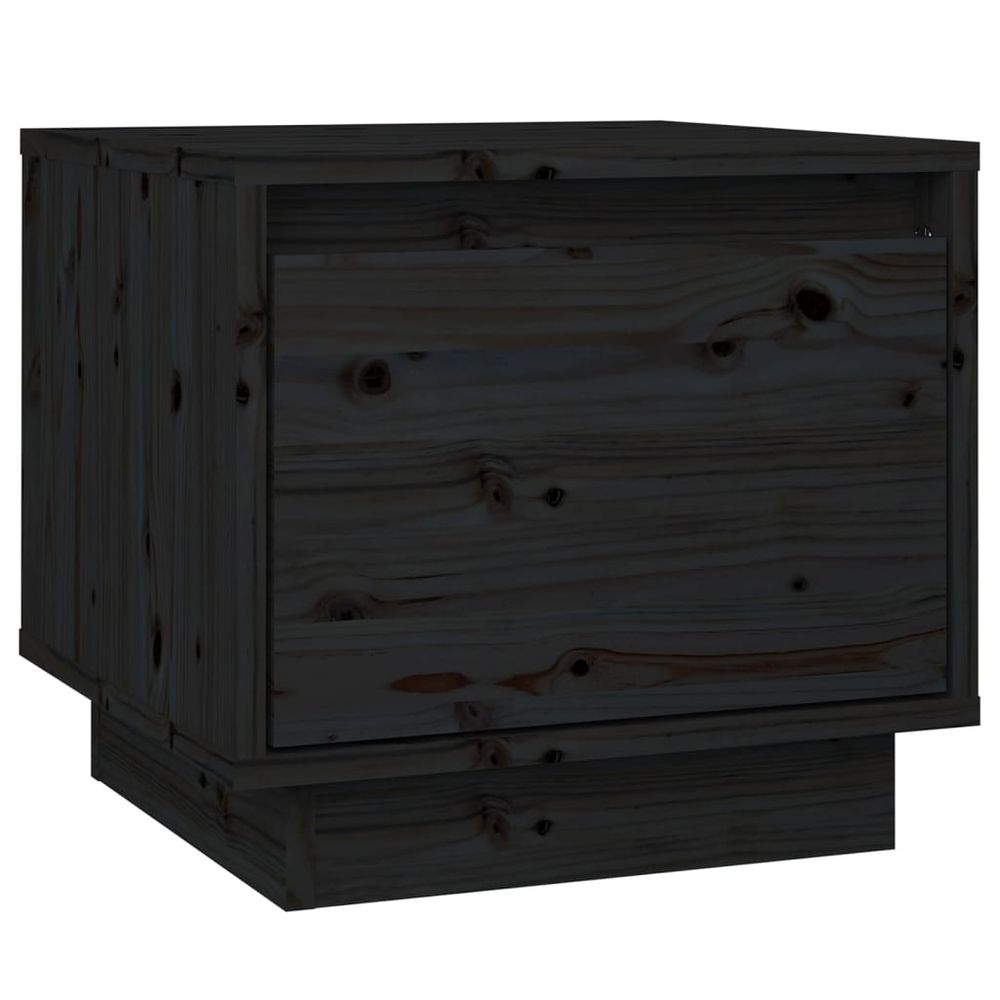 Vidaxl Nočný stolík čierny 35x34x32 cm masívne borovicové drevo